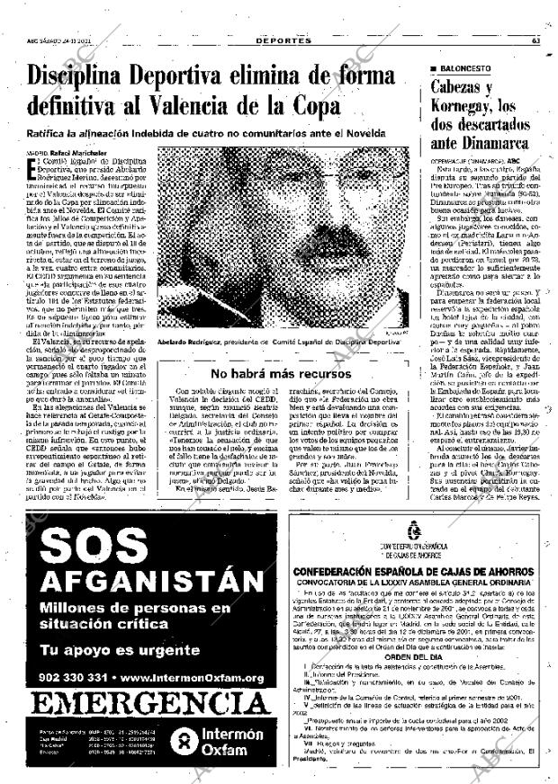 ABC MADRID 24-11-2001 página 63