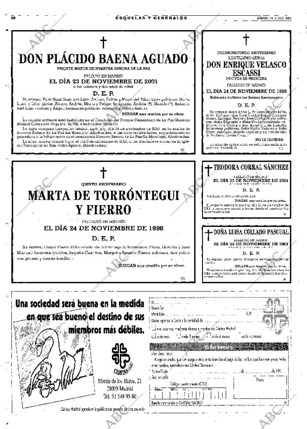 ABC MADRID 24-11-2001 página 68