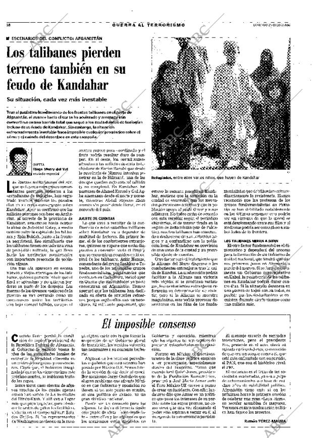 ABC MADRID 25-11-2001 página 18