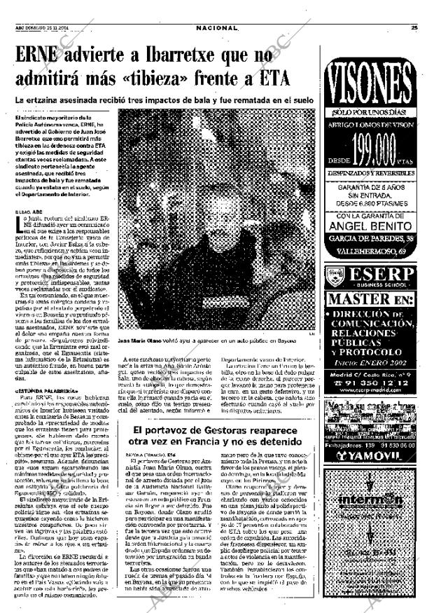ABC MADRID 25-11-2001 página 25