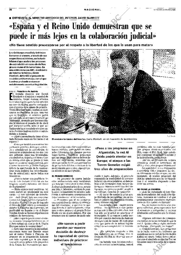 ABC MADRID 25-11-2001 página 28