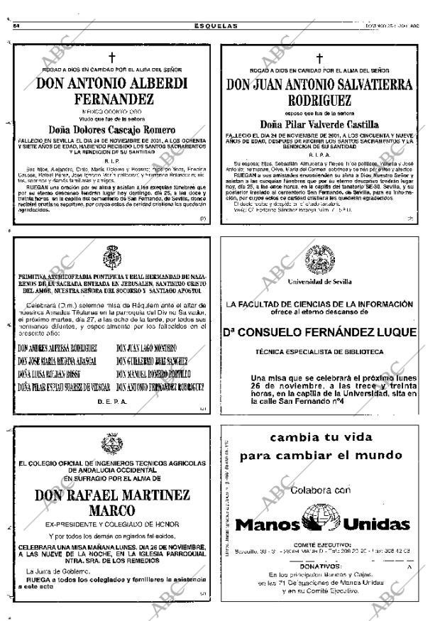ABC SEVILLA 25-11-2001 página 84