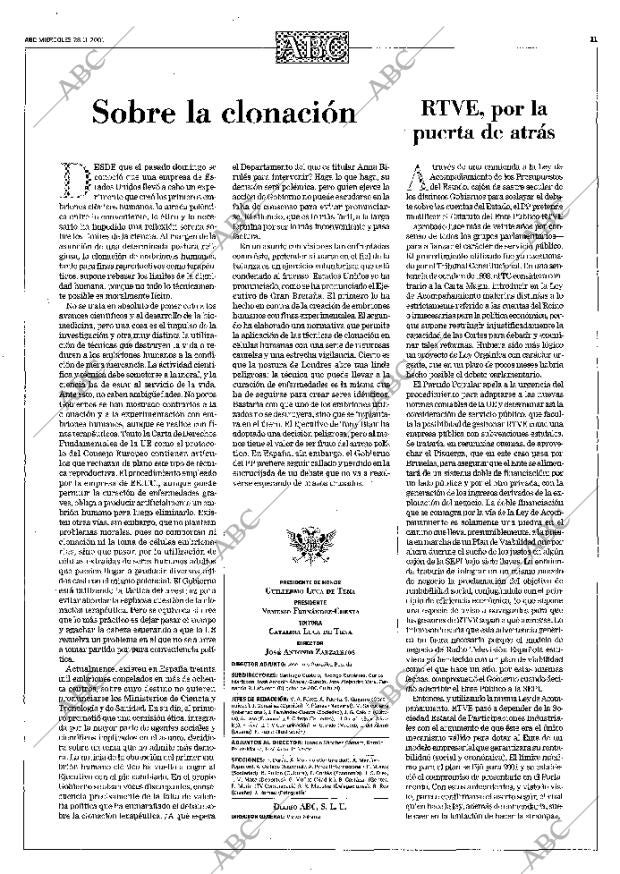 ABC MADRID 28-11-2001 página 11