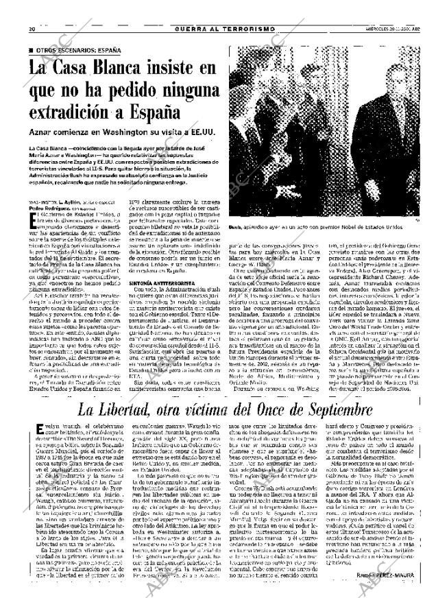 ABC MADRID 28-11-2001 página 20