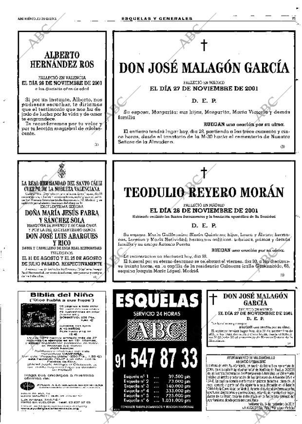 ABC MADRID 28-11-2001 página 71