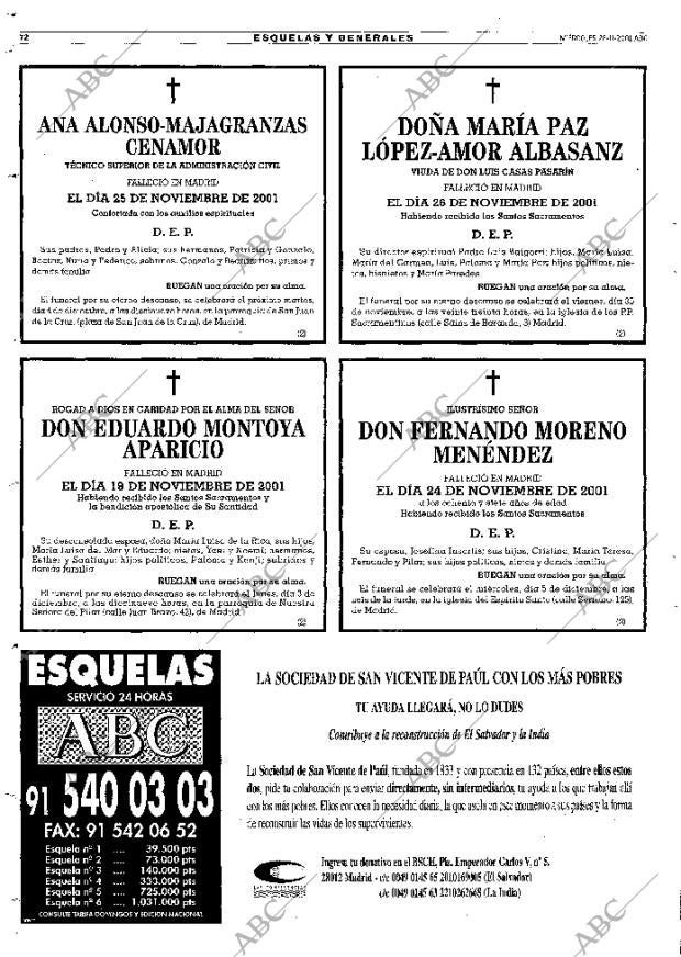 ABC MADRID 28-11-2001 página 72