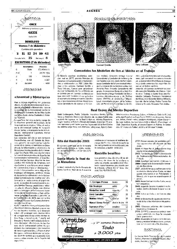 ABC MADRID 08-12-2001 página 63