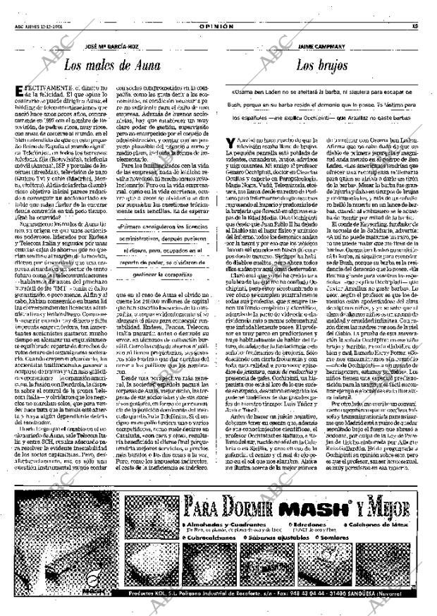 ABC MADRID 13-12-2001 página 15