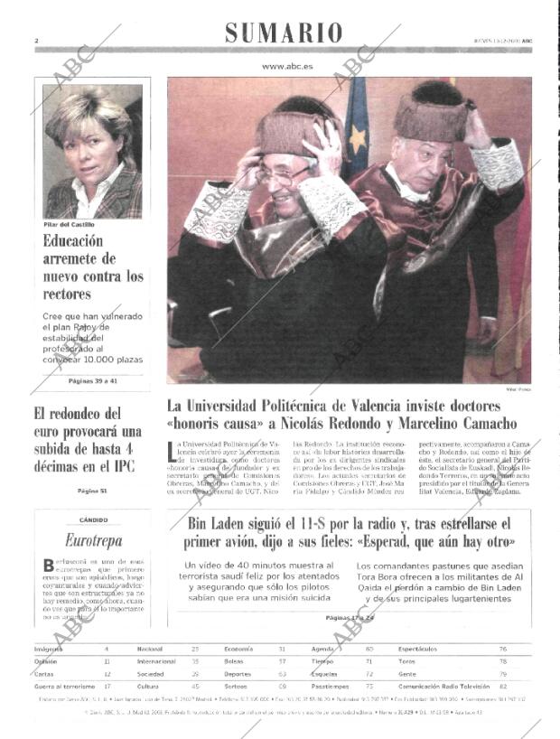 ABC MADRID 13-12-2001 página 2