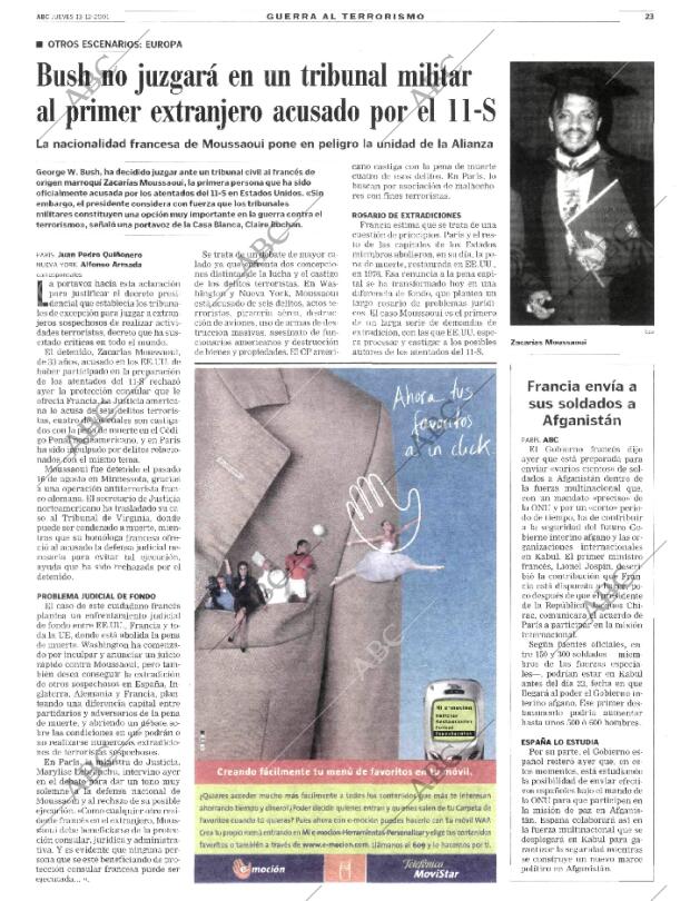 ABC MADRID 13-12-2001 página 23