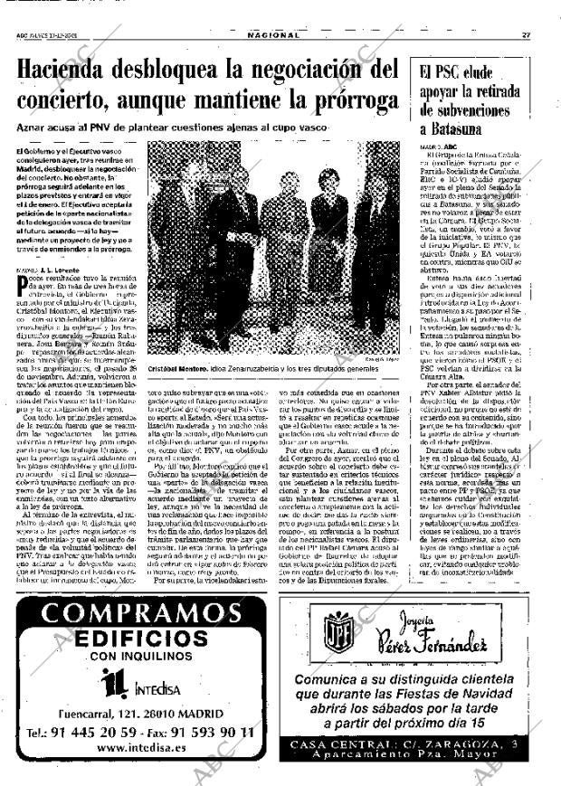 ABC MADRID 13-12-2001 página 27