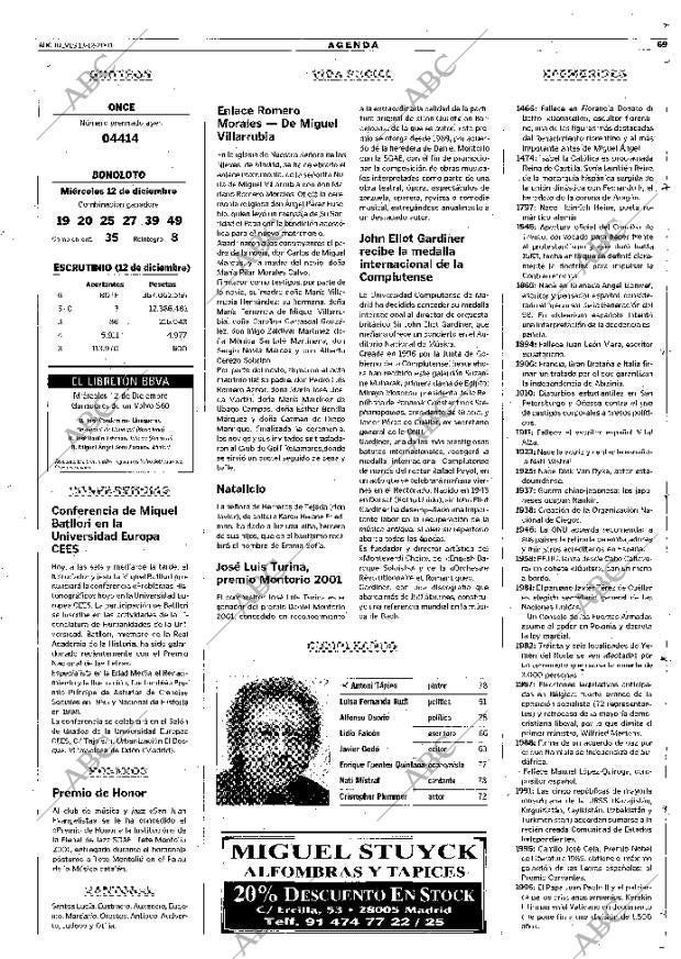 ABC MADRID 13-12-2001 página 69