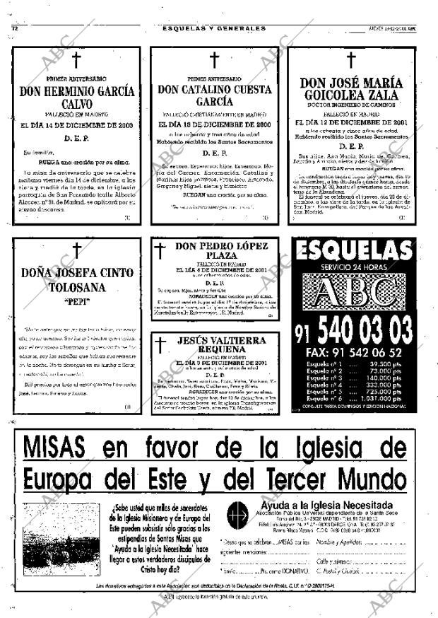 ABC MADRID 13-12-2001 página 72