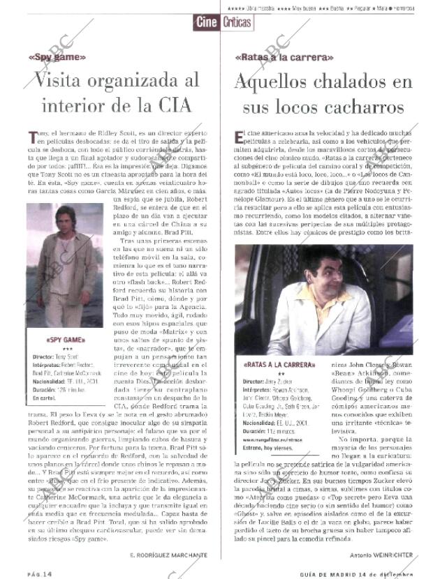 ABC MADRID 14-12-2001 página 138