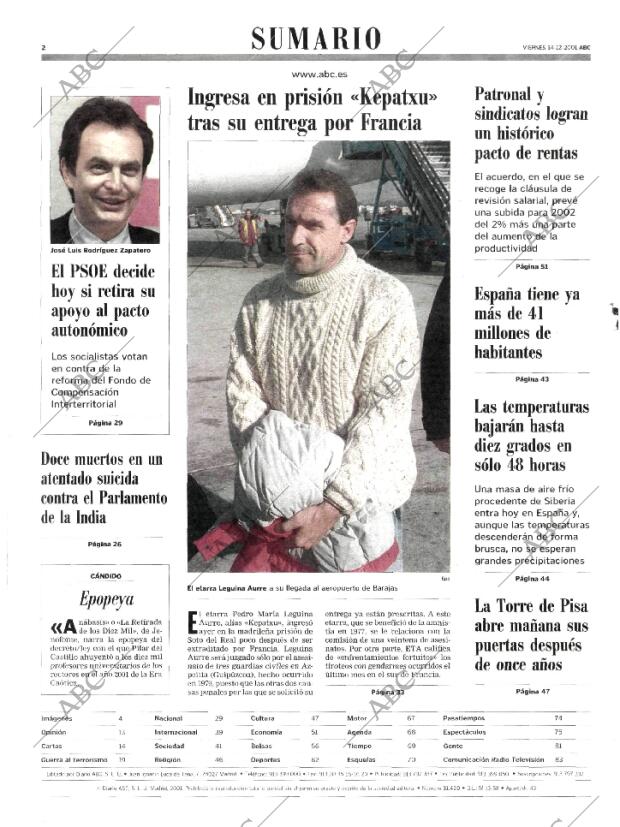 ABC MADRID 14-12-2001 página 2