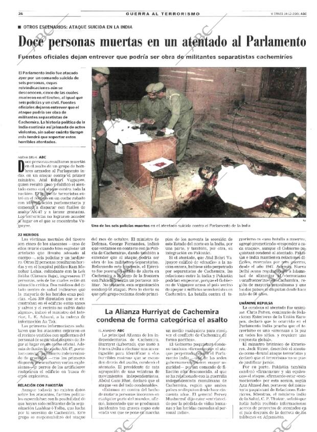 ABC MADRID 14-12-2001 página 26