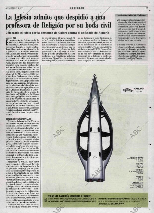 ABC MADRID 14-12-2001 página 45