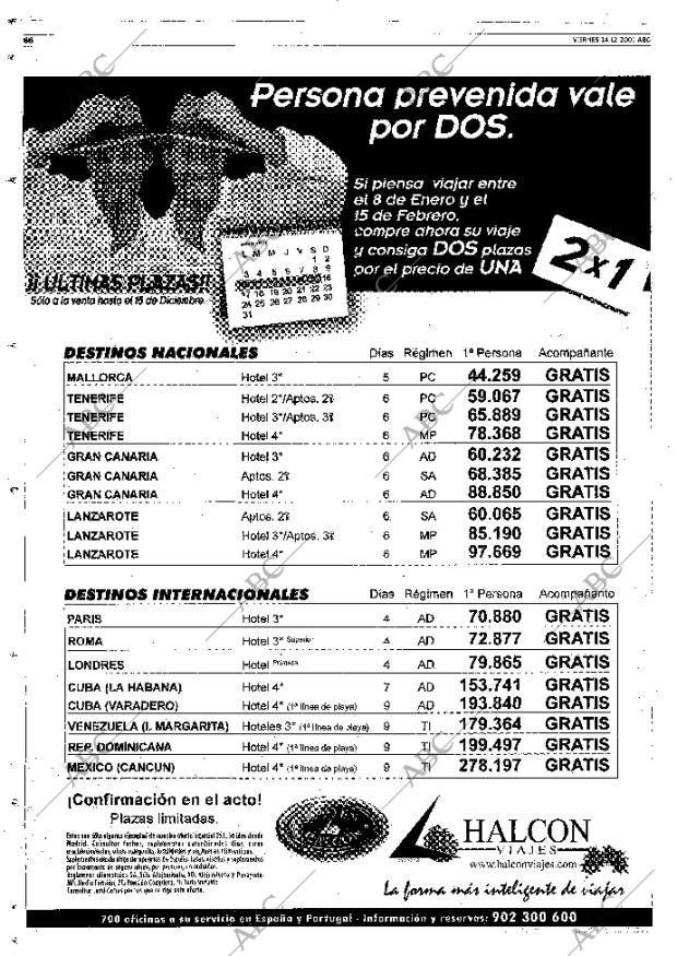 ABC MADRID 14-12-2001 página 66