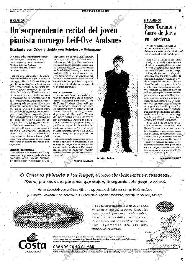 ABC MADRID 14-12-2001 página 77