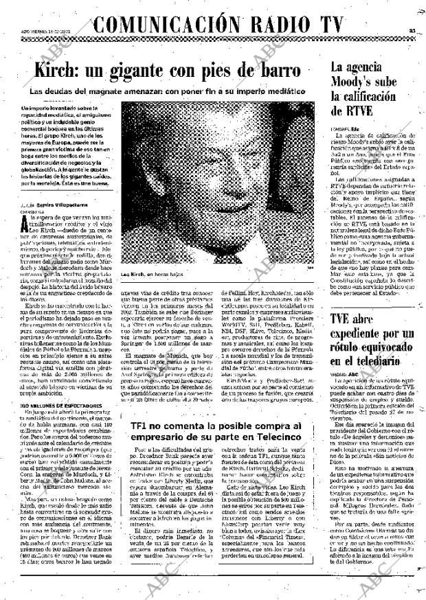 ABC MADRID 14-12-2001 página 83