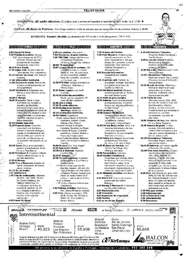 ABC MADRID 14-12-2001 página 87