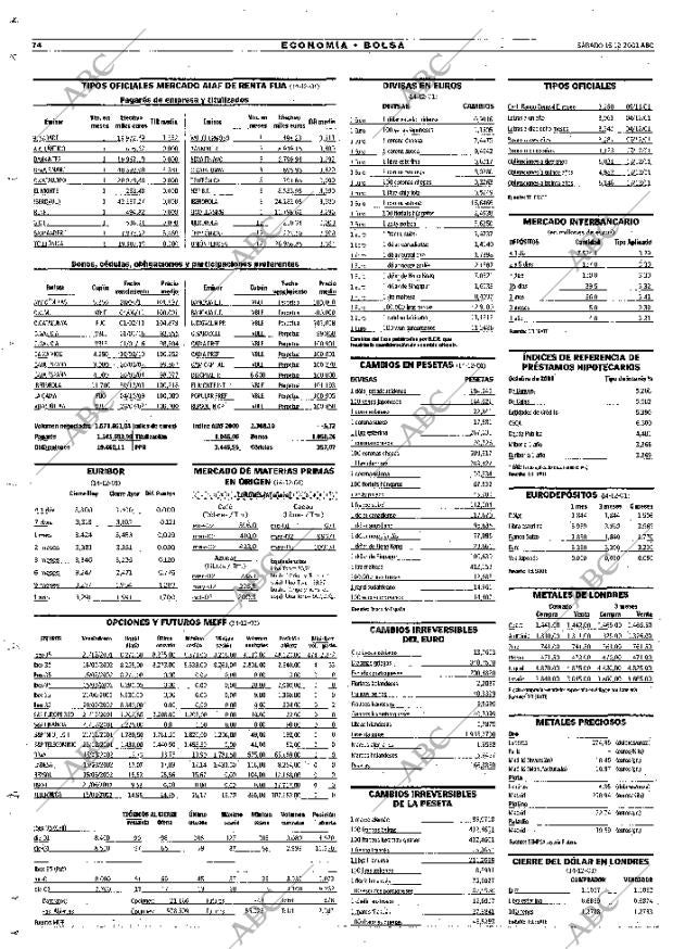 ABC MADRID 15-12-2001 página 74