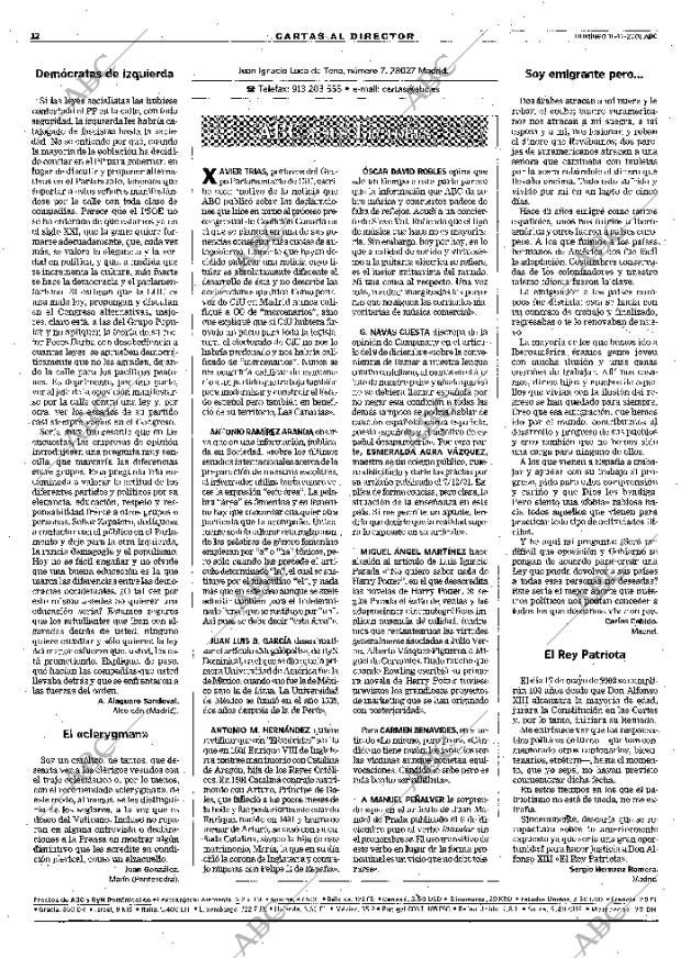 ABC MADRID 16-12-2001 página 12
