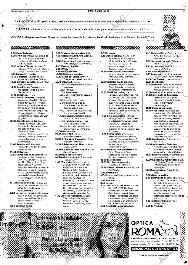 ABC MADRID 16-12-2001 página 83