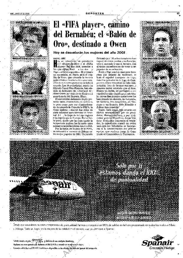 ABC MADRID 17-12-2001 página 67