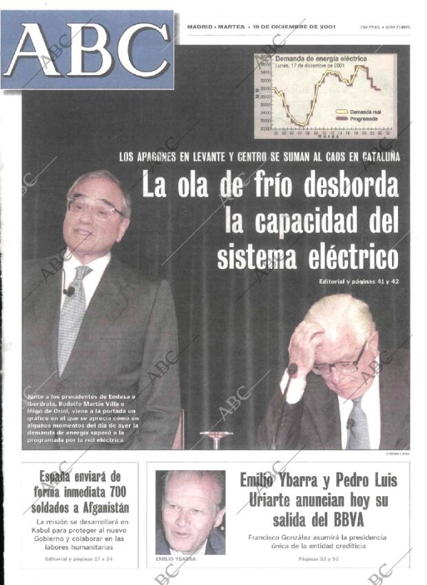 ABC MADRID 18-12-2001 página 1