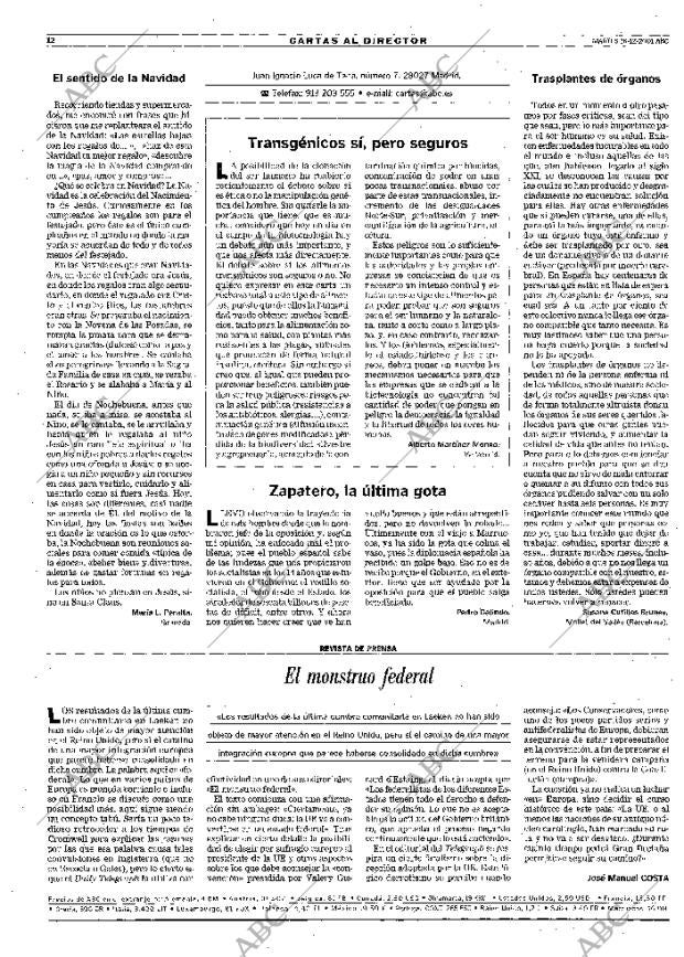 ABC MADRID 18-12-2001 página 12