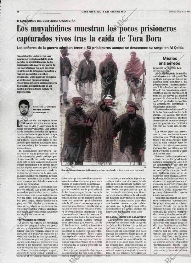 ABC MADRID 18-12-2001 página 18