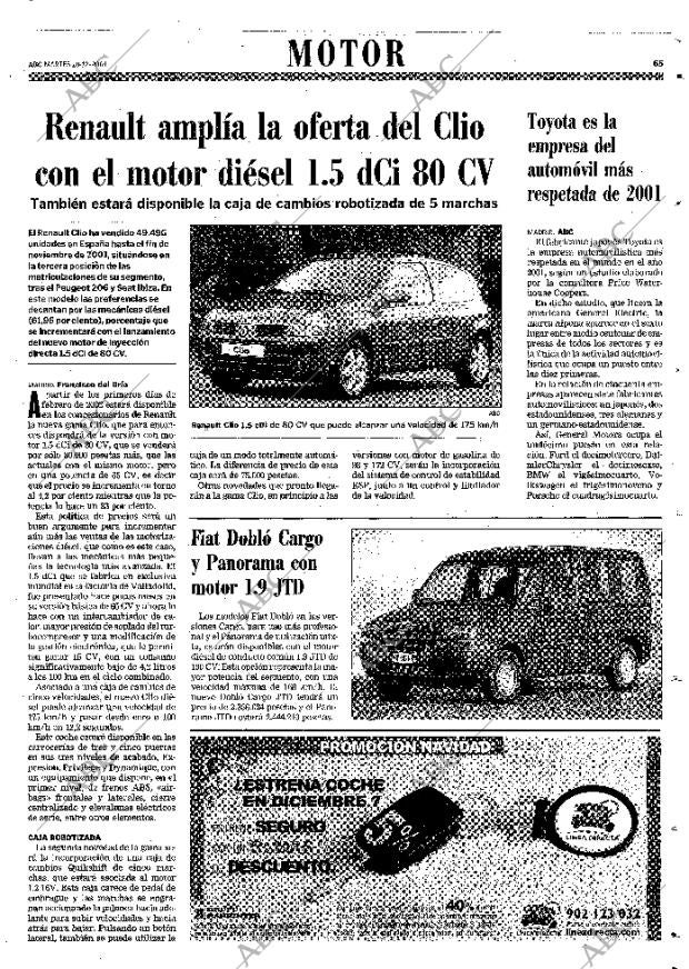 ABC MADRID 18-12-2001 página 65