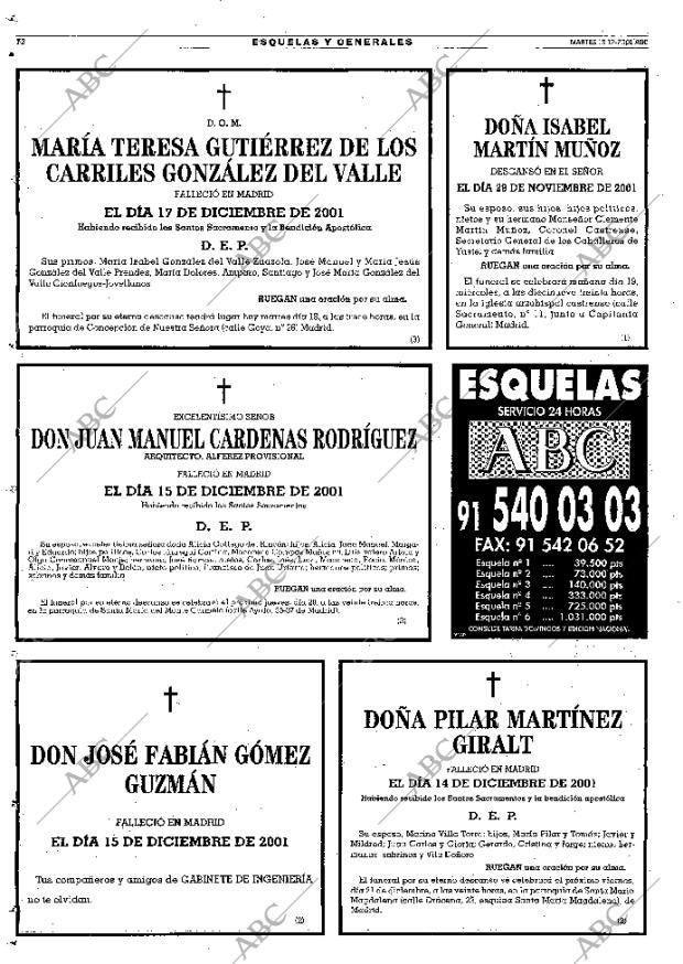 ABC MADRID 18-12-2001 página 72