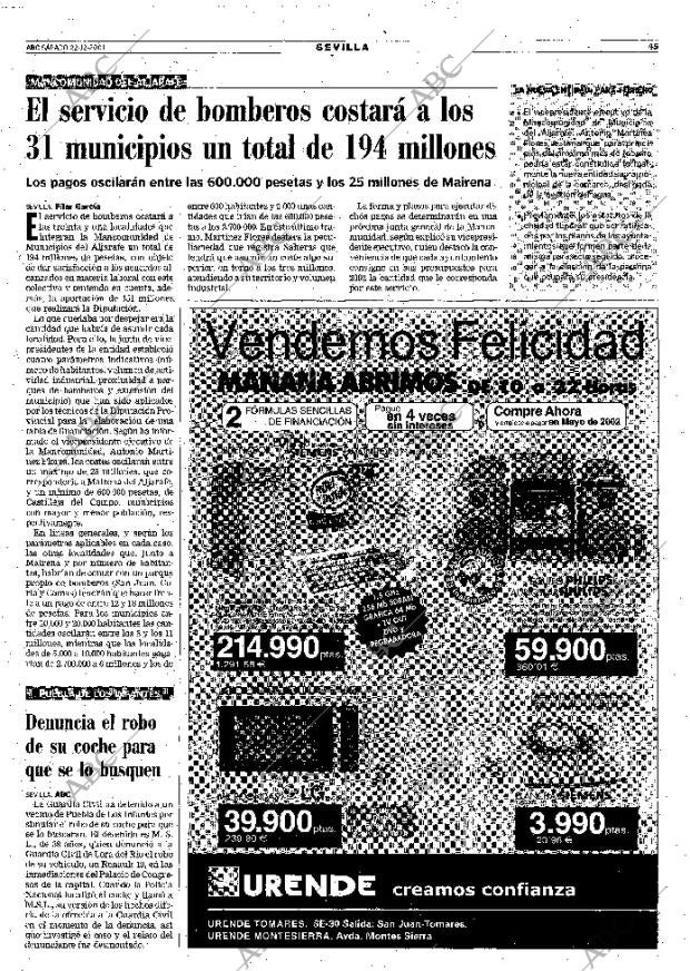 ABC SEVILLA 22-12-2001 página 45