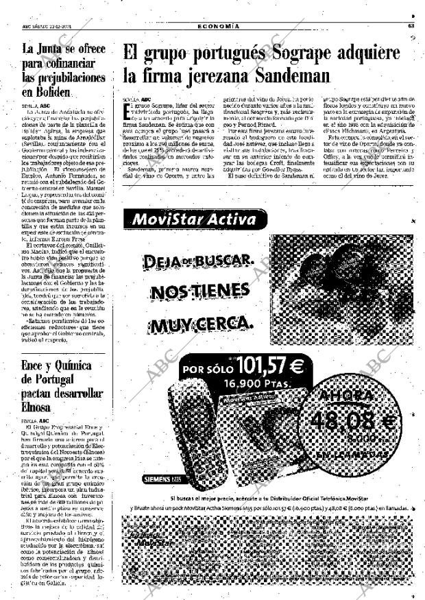 ABC SEVILLA 22-12-2001 página 63