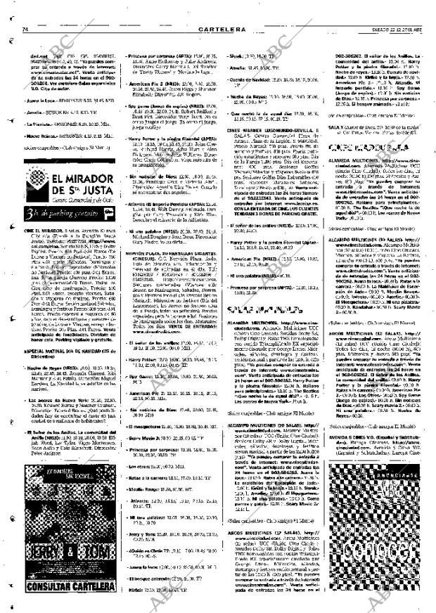ABC SEVILLA 22-12-2001 página 74