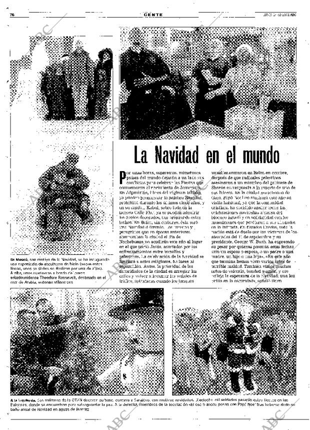ABC MADRID 24-12-2001 página 76
