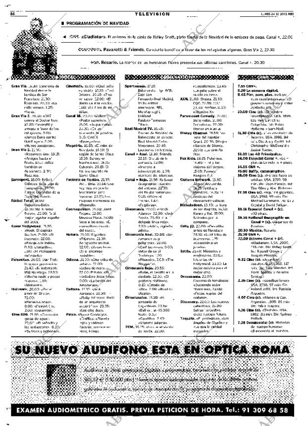 ABC MADRID 24-12-2001 página 86