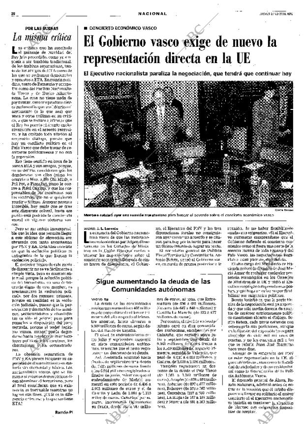 ABC MADRID 27-12-2001 página 18