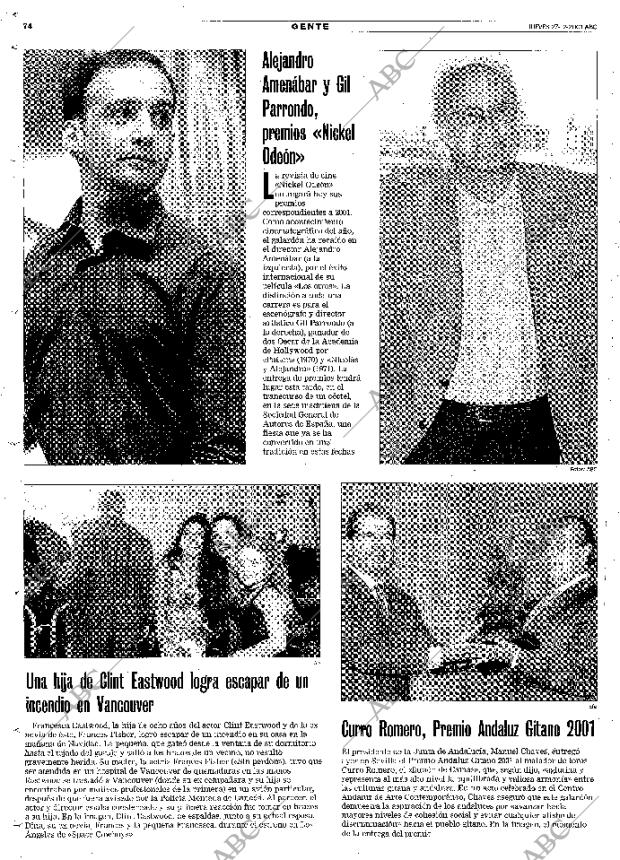 ABC MADRID 27-12-2001 página 74
