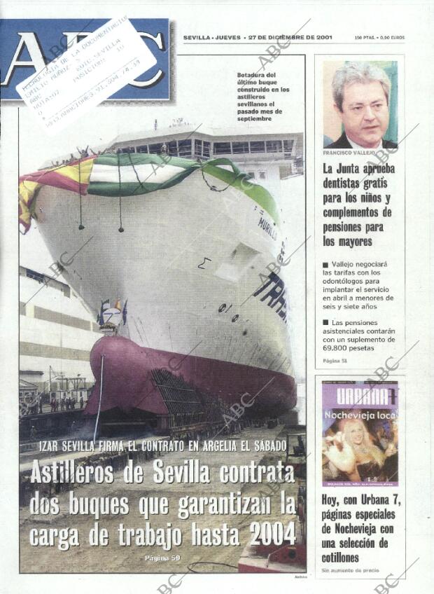 ABC SEVILLA 27-12-2001 página 1