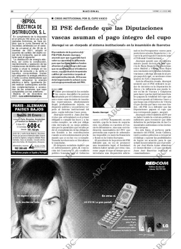 ABC MADRID 04-01-2002 página 22