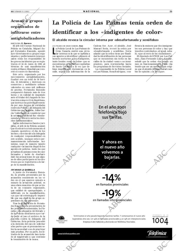 ABC MADRID 05-01-2002 página 25