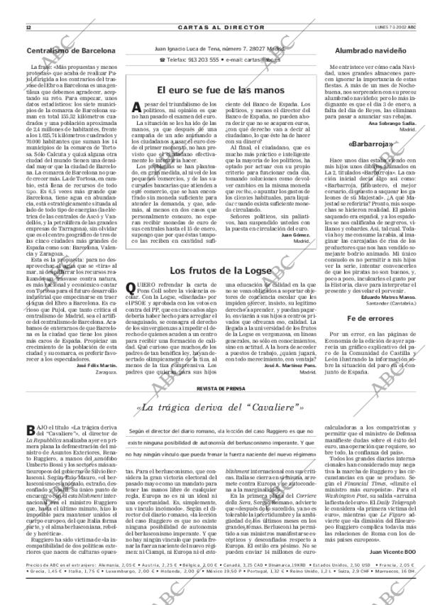 ABC MADRID 07-01-2002 página 12