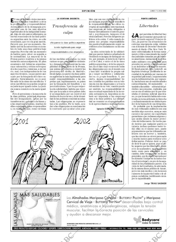 ABC MADRID 07-01-2002 página 14