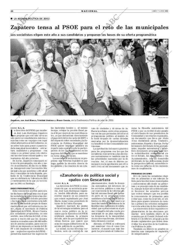 ABC MADRID 07-01-2002 página 20