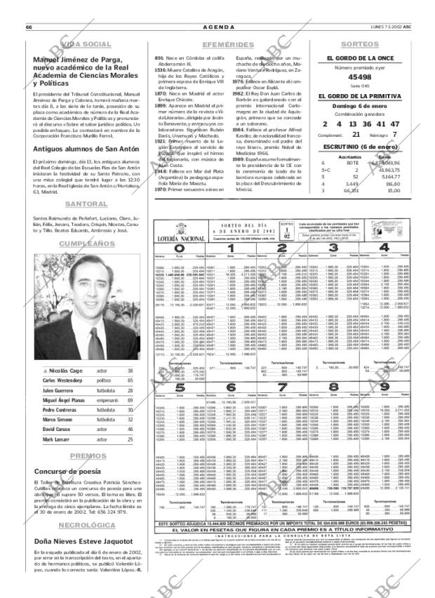 ABC MADRID 07-01-2002 página 66