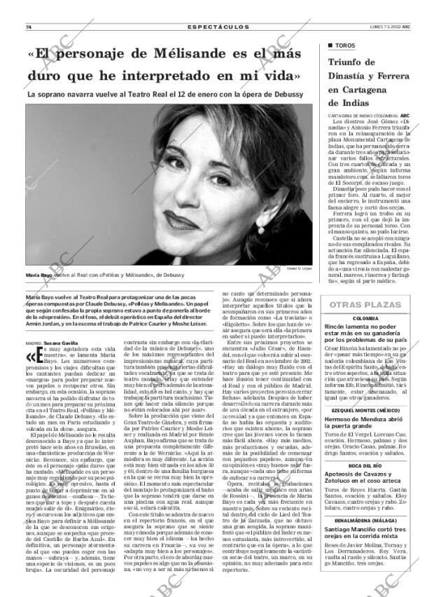 ABC MADRID 07-01-2002 página 74