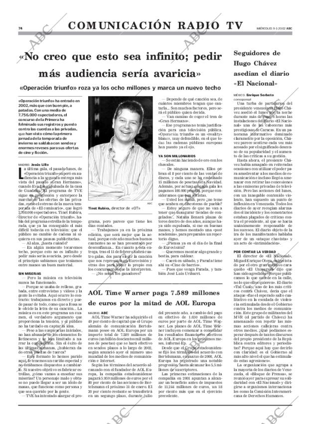 ABC MADRID 09-01-2002 página 74